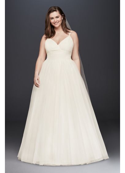 Pleated Tulle Plus Size Ball Gown Wedding Dress | David's Bridal