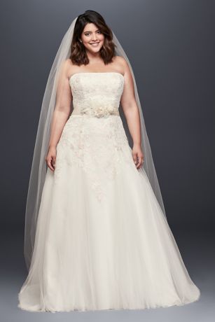 A-Line Beaded Tulle Plus Size Wedding Dress | David's Bridal
