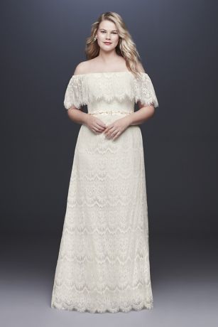 plus size off the shoulder lace dress