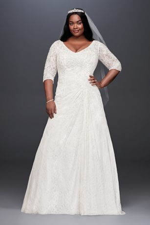 plus size wedding gown with sleeves