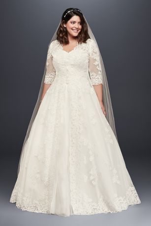 long sleeve plus size bridal gowns