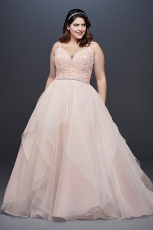 blush colored plus size wedding dresses