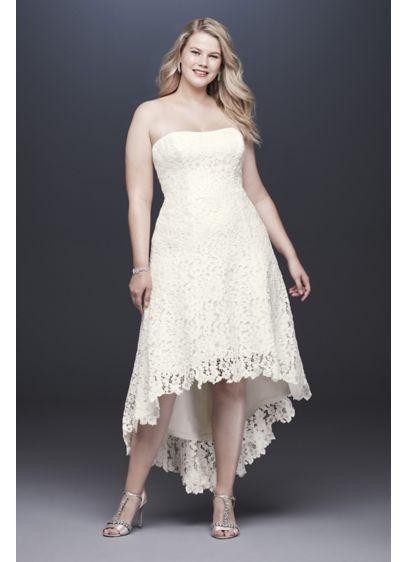 High Low Tea Length Lace Plus Size Wedding Dress David S Bridal