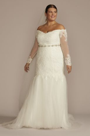 david's bridal long sleeve wedding dress