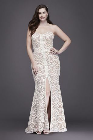 New With Defects Size 16 Kaleidoscope Zinnia Peplum Bridal Dress