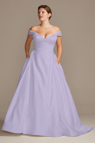 Picture of Off Shoulder Satin Gown Wedding Dress