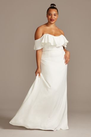 david bridal plus size white dresses