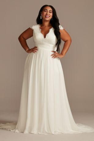Fabulous Chiffon Wedding Dress Size Custom Made 
