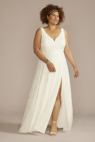 Picture of Square Back Allover Lace A-Line Wedding Dress