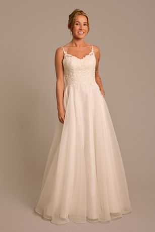 Picture of Organza A-Line Wedding Dress with Lace Appliques