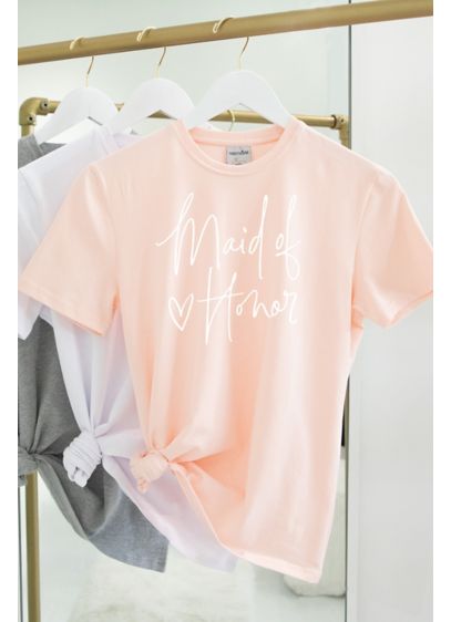 Maid of Honor Fitted Stretch Cotton T-Shirt - Wedding Gifts & Decorations