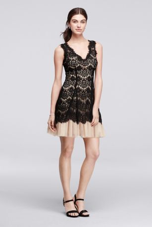 betsy and adam black lace dress