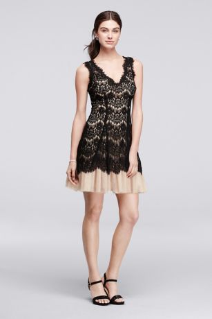 betsy adam black lace dress