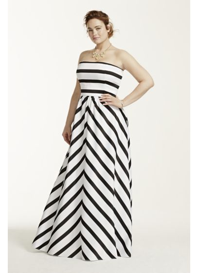 Strapless Striped Ball Gown David s Bridal Strapless Striped Ball Gown David s Bridal