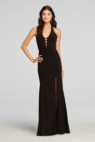 black cut out prom dress