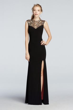 david's bridal black formal dress