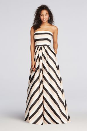 black and white striped prom dress