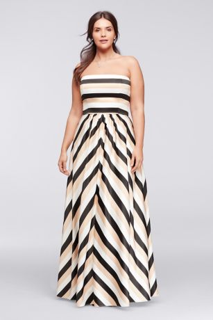 black and white striped prom dress