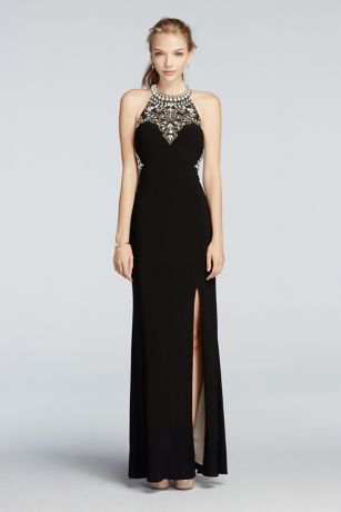 david's bridal black prom dress