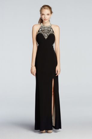 david's bridal black formal dress