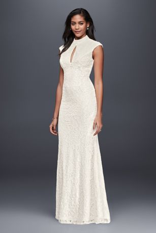 Mock Neck Wedding Dress 10