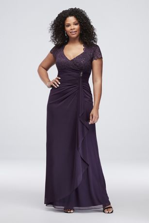 purple and white dress plus size