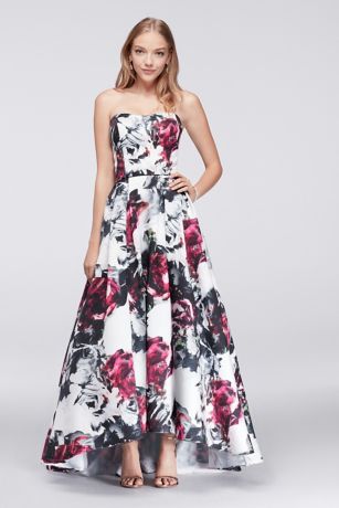 floral satin ball gown