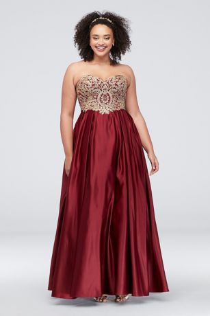 red and gold plus size dress