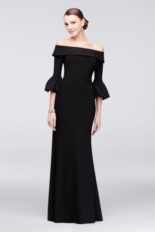 off the shoulder bell sleeve long dress