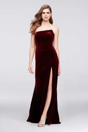 david's bridal velvet dress