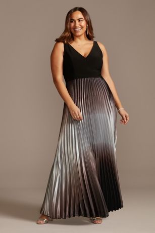 black and silver plus size party dress