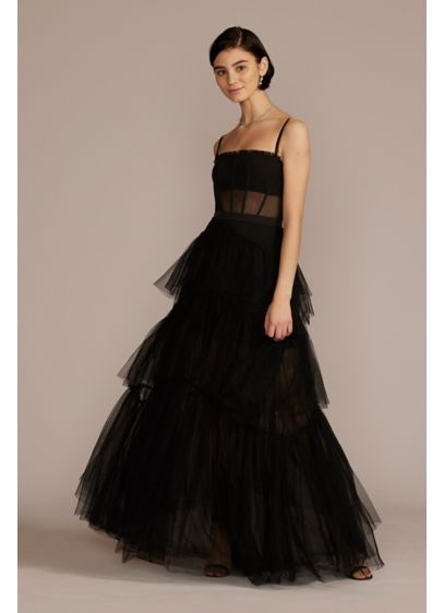 Mesh Corset Tiered Prom Dress - Whether you're heading to the red carpet or