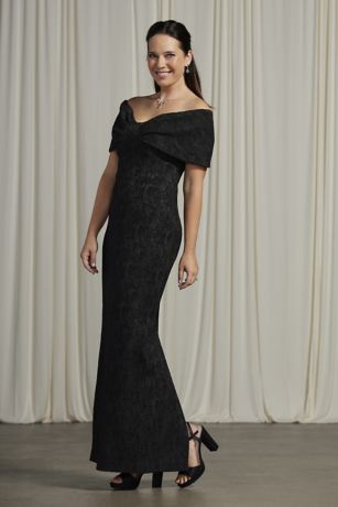 Picture of Off-the-Shoulder Jacquard Stretch Lace Gown