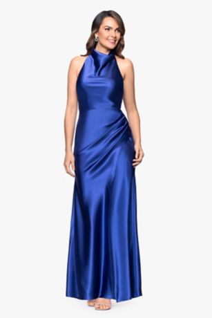 Picture of High Neck Charmeuse Halter Sheath Dress