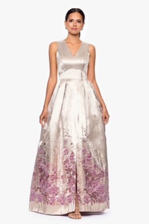 Picture of Floral Brocade Box-Pleated A-Line Dress