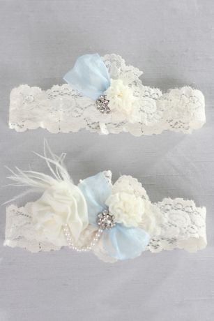Picture of Something Blue Vintage Lace Garter Set