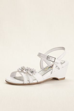 flower girl sandals white