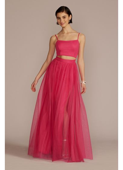 Cutout Crop Top and Tulle Skirt Set - Dare to do something different by wearing this