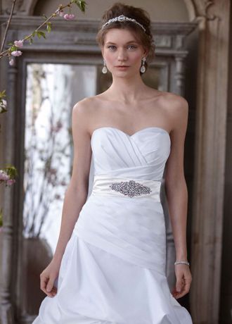 strapless drop waist wedding dress