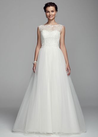 david's bridal illusion neckline