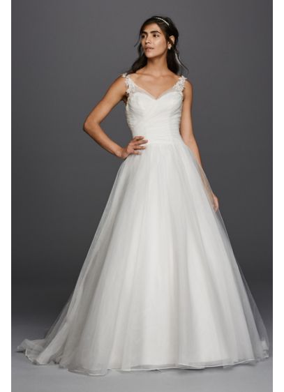 As Is Tulle Wedding Dress with Illusion Straps David s As Is Tulle Wedding Dress with Illusion Straps David s