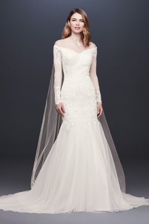 david's bridal long sleeve lace