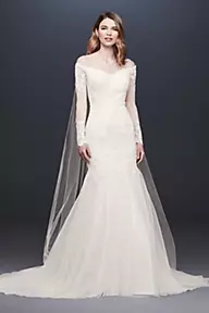  As-Is Long Sleeve Off-the-Shoulder Wedding Dress