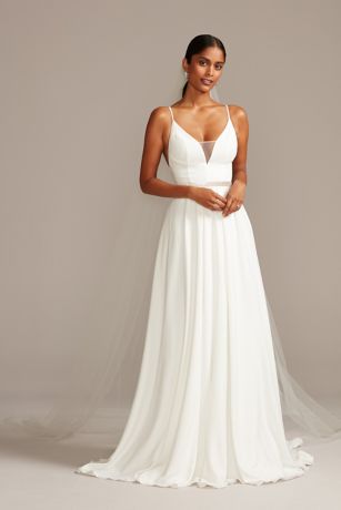 white spaghetti strap gown