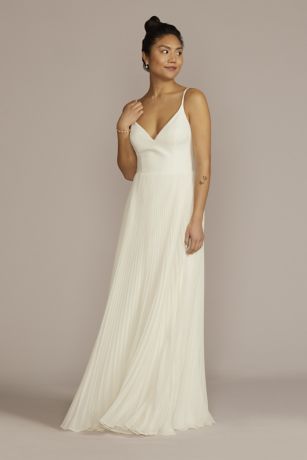 Picture of Pleated Spaghetti Strap A-Line Wedding Dress