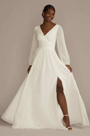 Picture of As Is Long Sleeve Chiffon A-Line Wedding Dress