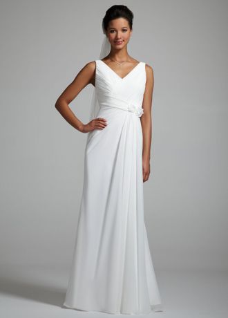 ruched chiffon dress
