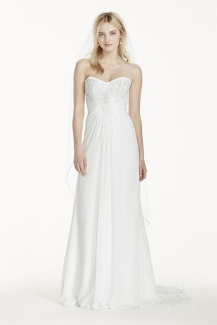 Strapless Chiffon Sheath Wedding Dress