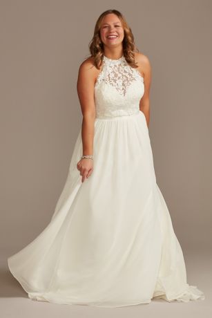 Picture of As Is High Neck Illusion Plus Wedding Dress