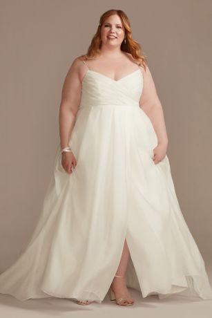 Picture of Pleated A-Line Plus Size Wedding Dress with